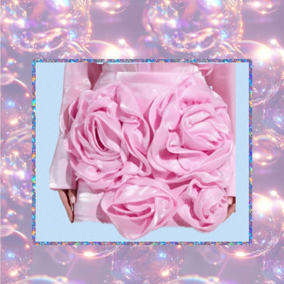 Akira by Azalea Wang Iridescent Light Pink Organza 2 Piece 3D Rosette Set! 1X - Picture 7 of 8